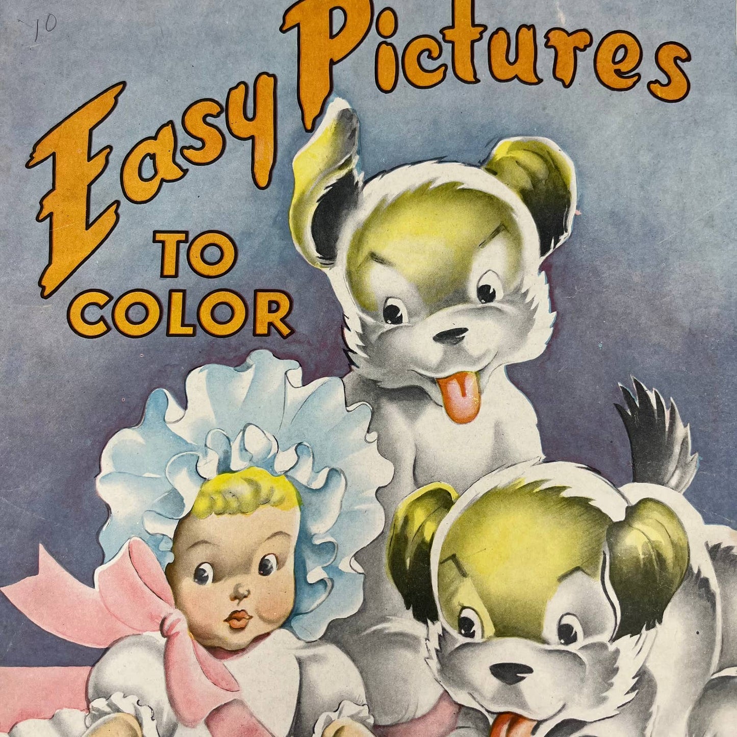 1946 Jumbo Coloring Book Easy Pictures To Color Saalfield Akron Ohio TB4