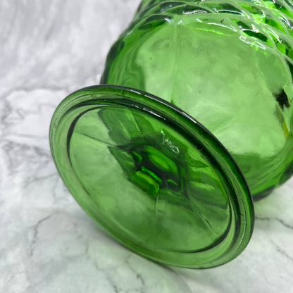 1960s Large Indiana Glass Green Pedestal Compote Dish Colony 5.5x6.5" TA2