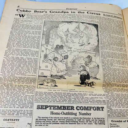 1921 August Comfort Magazine Newspaper Short Story Art Home Picture Ads TD2