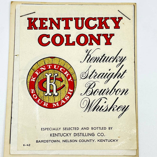 Kentucky Colony Whiskey Label Set of 3 Kentucky Distilling Co. Bardstown KY