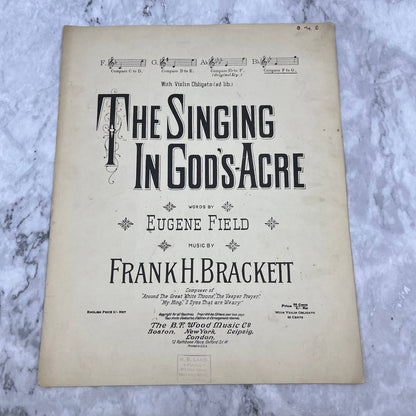 1900 Sheet Music The Singing in God's Acre Frank H. Bracket Eugene Field TH1