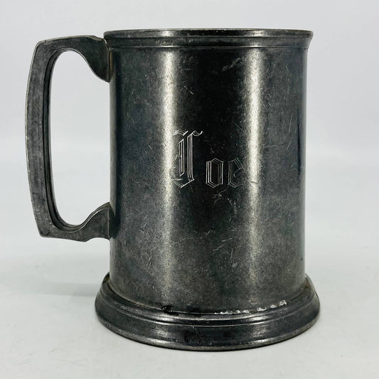 York Metalcrafters Colonial Tankard Stein Mug Personalized Monogram JOE 5” TC9