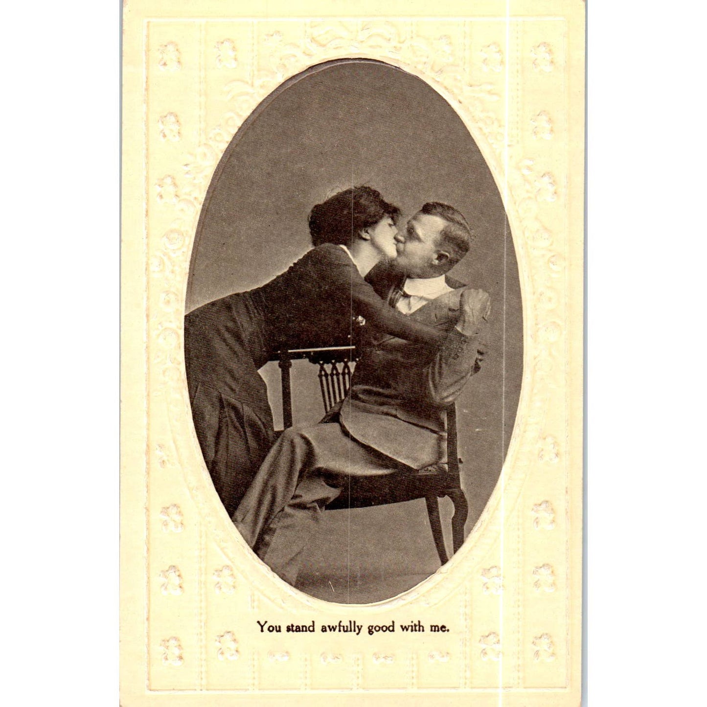 You Stand Awfully Good With Me Victorian Couple Romance Postcard TK1-P18