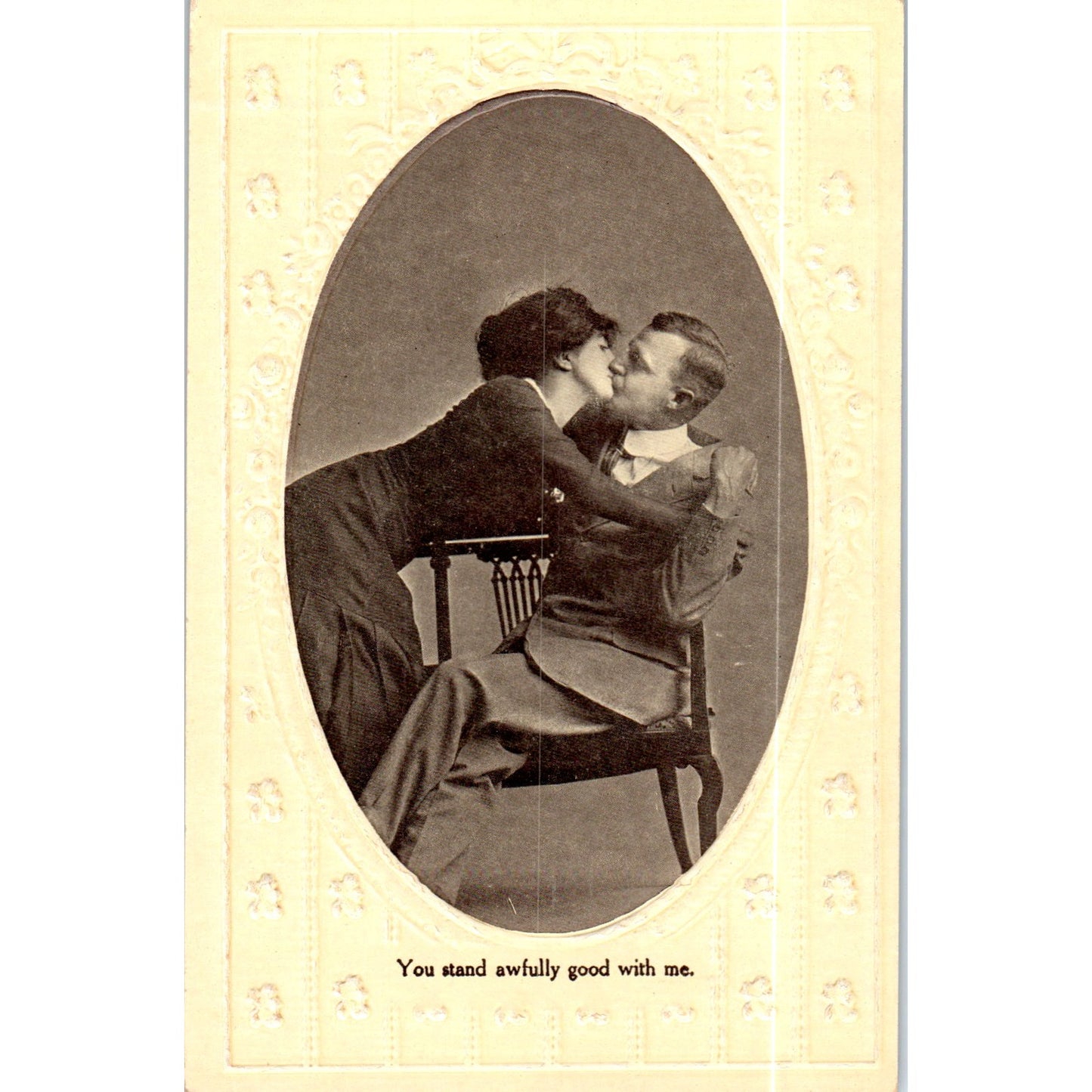You Stand Awfully Good With Me Victorian Couple Romance Postcard P2-8