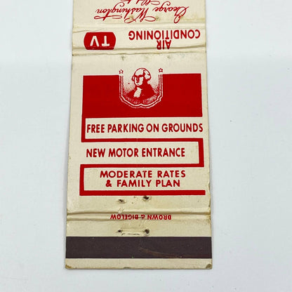 Vintage Matchbook Cover George Washington Hotel Winchester Virginia SC6