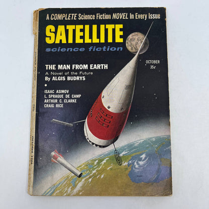 Satellite Science Fiction Oct 1956 1st Issue Pulp THE MAN FROM EARTH BUDRYS TC1