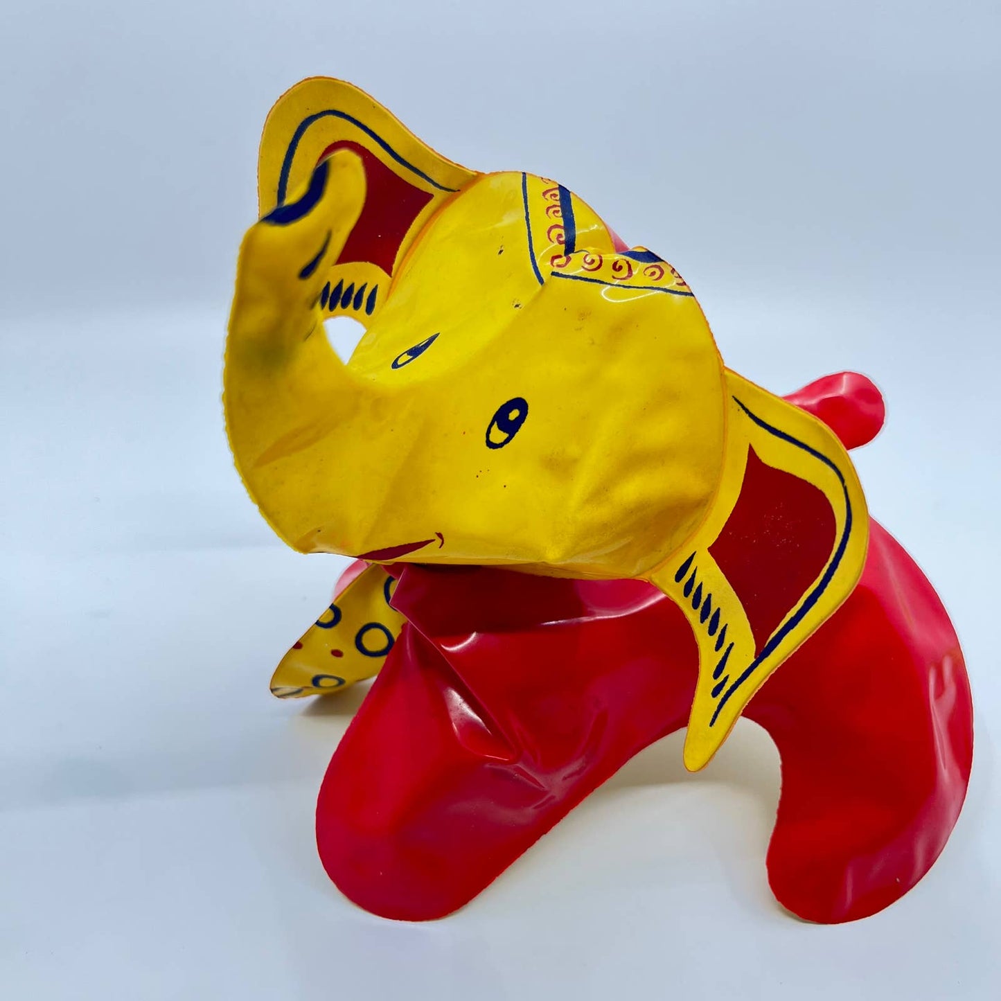Plinno Elephant Inflatable Toy 1960's Plastic Innovations Yonkers N.Y. 6” TE1