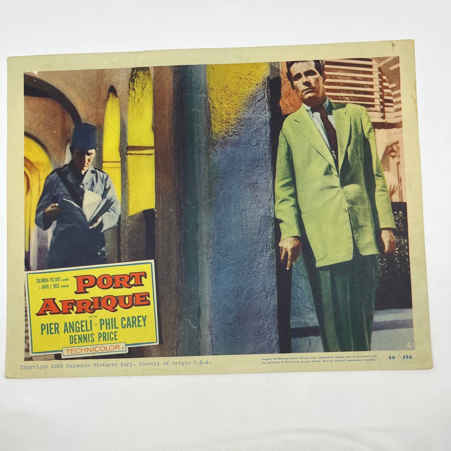 1956 Port Afrique Pier Angeli Phil Carey Dennis Price Lobby Card FL4