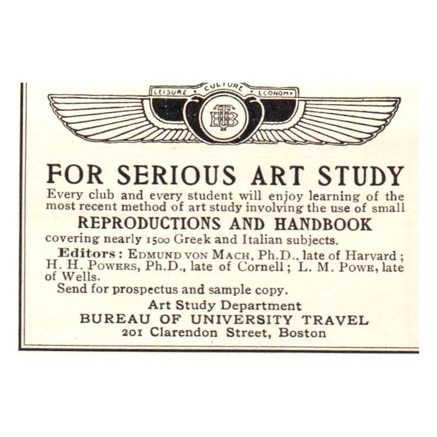 Art Study Sample Handbook Clarendon St. Boston 2x2.5" - 1904 Original Ad TJ8-8