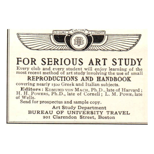 Art Study Sample Handbook Clarendon St. Boston 2x2.5" - 1904 Original Ad TJ8-8