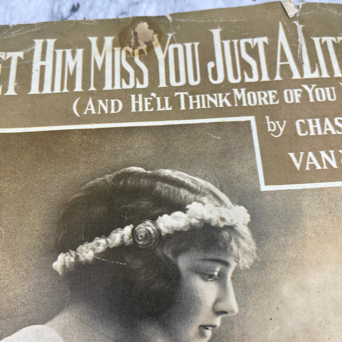 Art Nouveau Let Him Miss You Just A Little Bit Romanic Cover Art Sheet Music V41-2