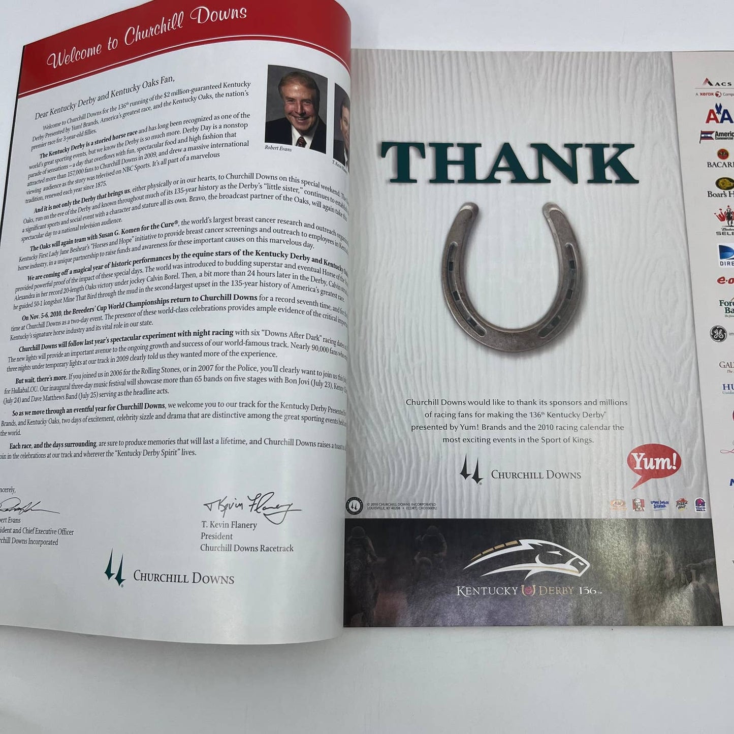 Kentucky Derby Official Program 136th Saturday May 1, 2010 Churchill Downs TH7