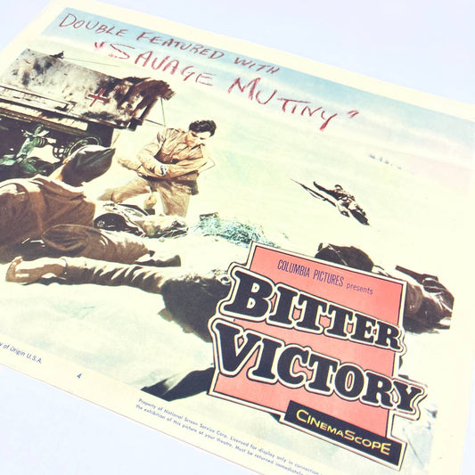 BITTER VICTORY original 1958 lobby card RICHARD BURTON 11x14 movie poster FL4