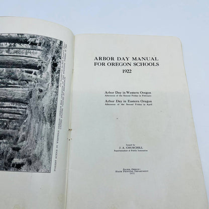 1922 Arbor Day Manual for Oregon Schools JA Churchill TD7