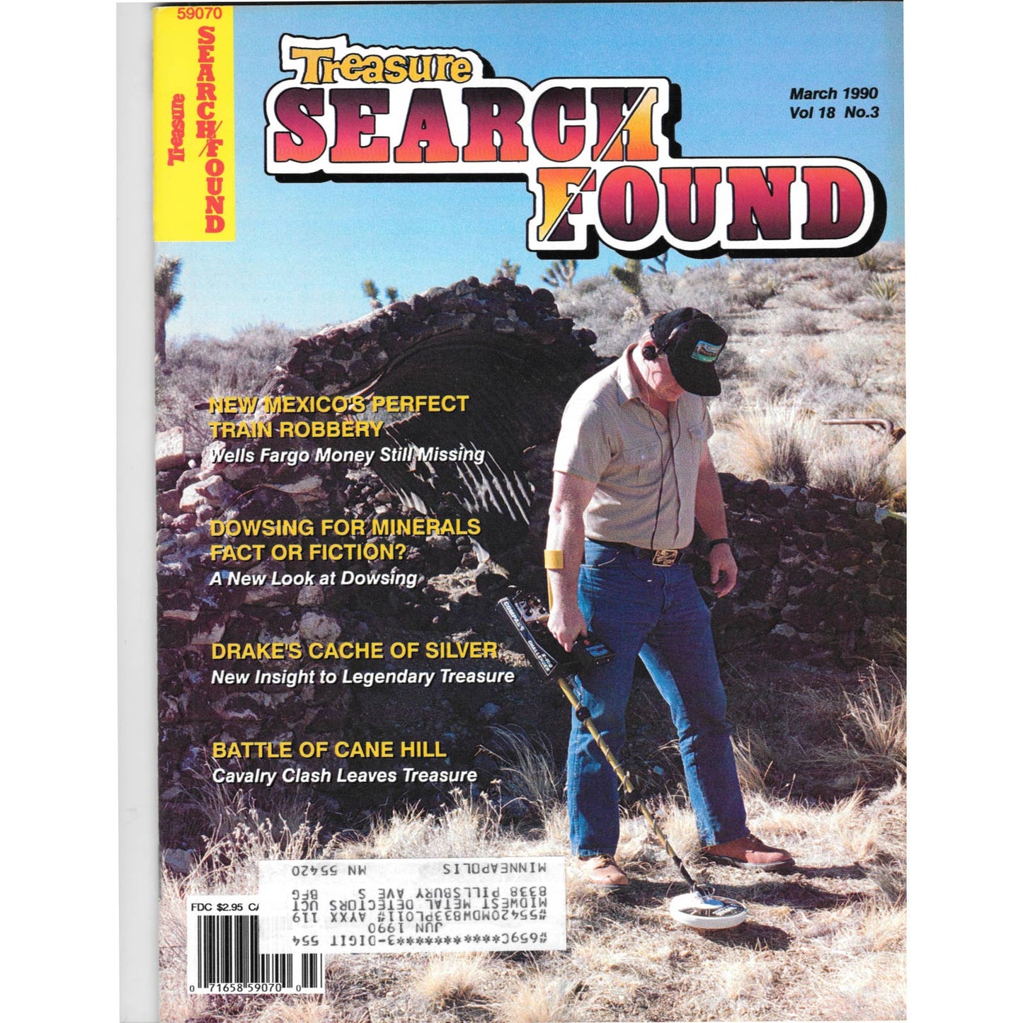 Treasure Search Found Magazine 1990 March Metal Detecting Gold Diamonds M2