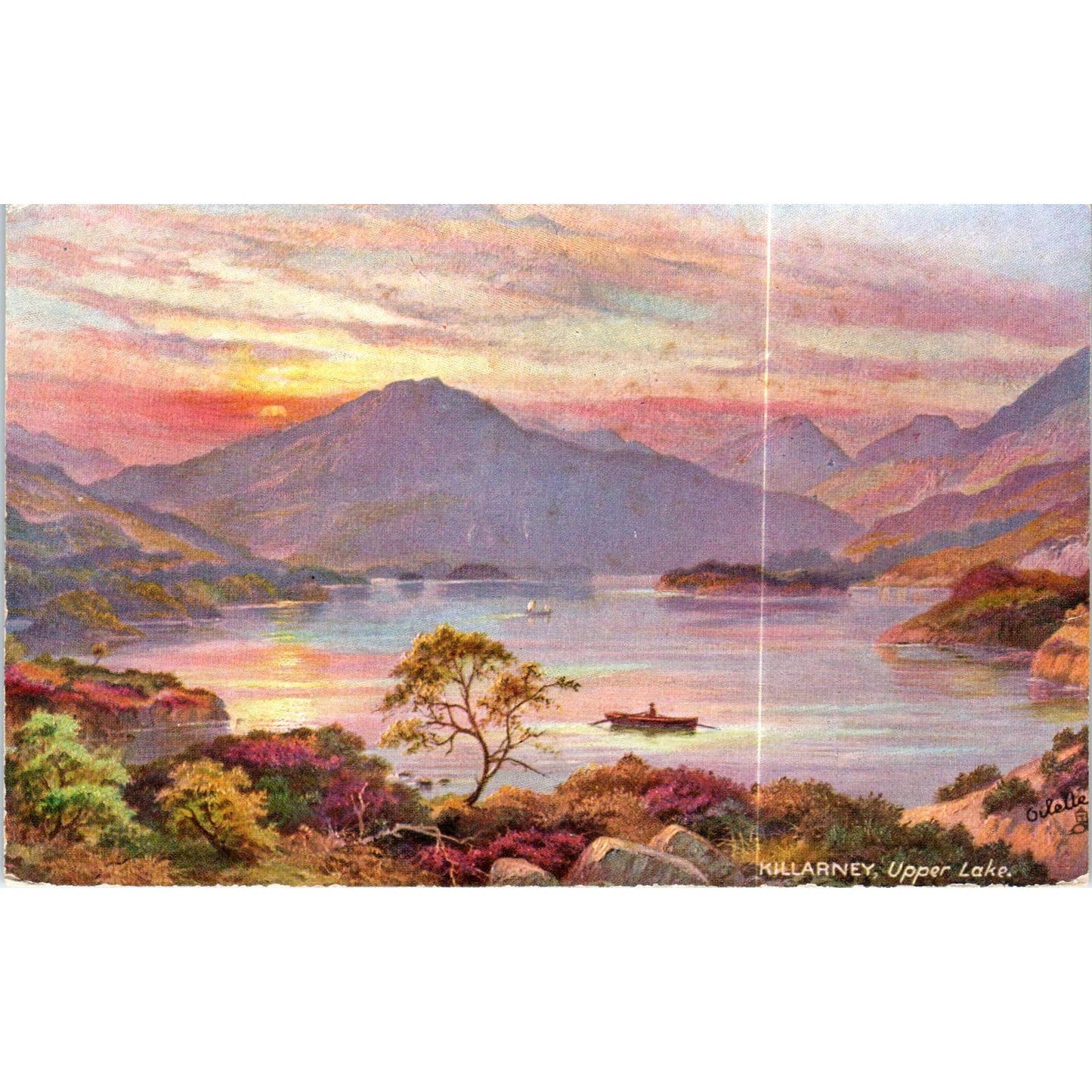Killarney The Upper Lake Raphael Tuck Oilette Original Postcard TK1-P17