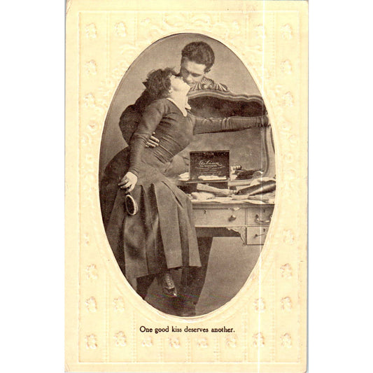 One Good Kiss Deserves Another Victorian Romance Original Postcard TK1-P18