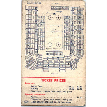 St. Paul Rangers Hockey Home Game Schedule 1964-65 Season Schmidt TK1-P3