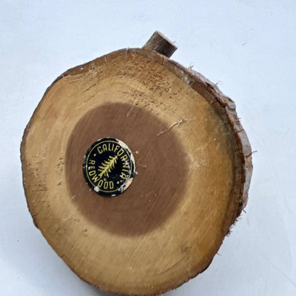 California Redwood Artisan Hand Carved Pinecone Owl Folk Art Trinket Dish TI4