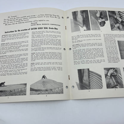 Vintage Eaton Gold Seal All-Steel Grain Bins Manual Assembly Instructions L4-2
