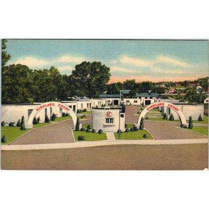 Highland Court Knoxville TN VH Tipton - Original Postcard TJ7-RP2