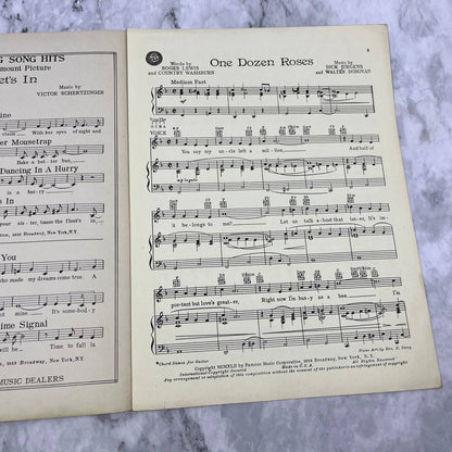 1942 One Dozen Roses Walter Donovan Vintage sheet music TH5