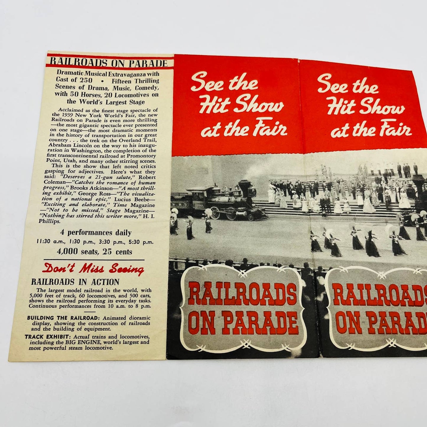 1939 New York World’s Fair RAILROADS ON PARADE Brochure & Fold Out Map D3