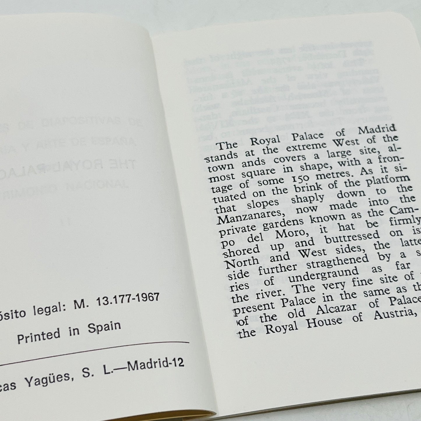 1967 Royal Palace of Madrid Commentary By MLS Tomorrow II Spain Booklet P9-14