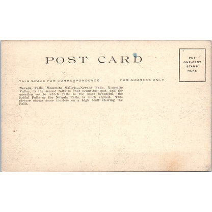 Nevada Falls Yosemite Valley c1910 Original Postcard TK1-24