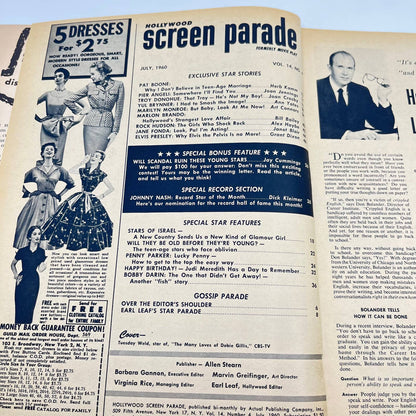 Screen Parade Magazine July 1960 Tuesday Weld Liz Taylor Debbie Reynolds TC6