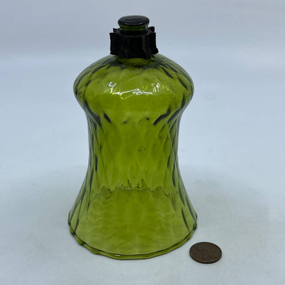 Olive Green Peg Light Glass Diamond Quilt Sconce Votive Cup Candle Holder 5" TH6