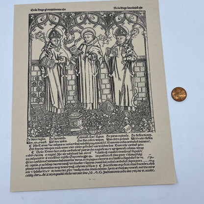 Original 1892 Ludwig Rosenthal Engraving St. Francis of Assisi AC8