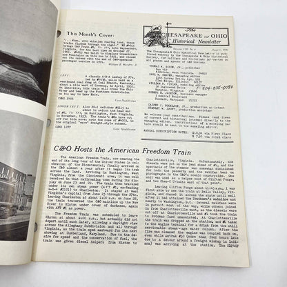 1976 Aug Chesapeake and Ohio Historical Newsletter C&O RR Thomas Dixon WV TE2