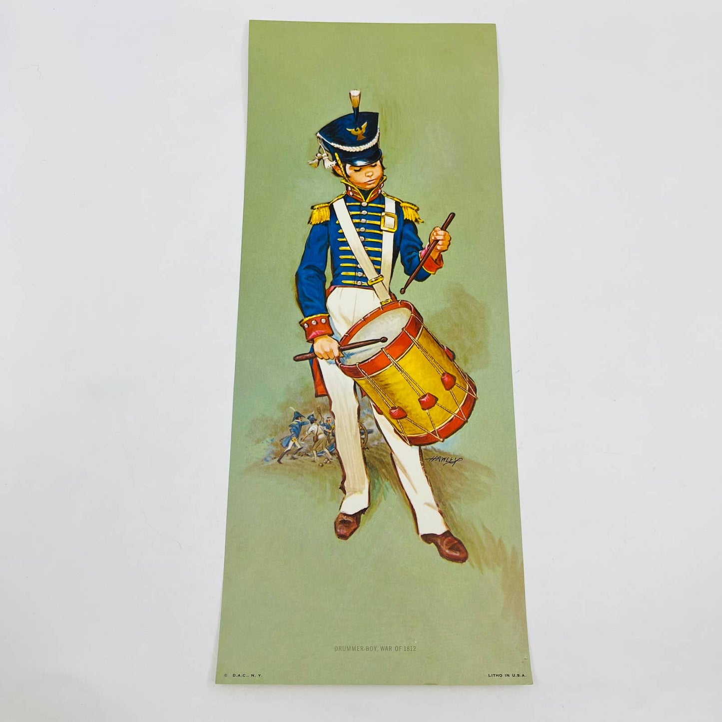 1969 Donald Art Co Hawley Print Drummer Boy War of 1812 6x15 FL2