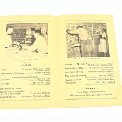 1958 Stephenson Michgan United States Post Office Dedication Program AB7