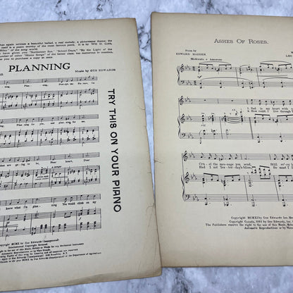 Ashes of Roses 1911 Sheet Music Edward Madden Leo Edwards Bessy Wynn Cover V41-3