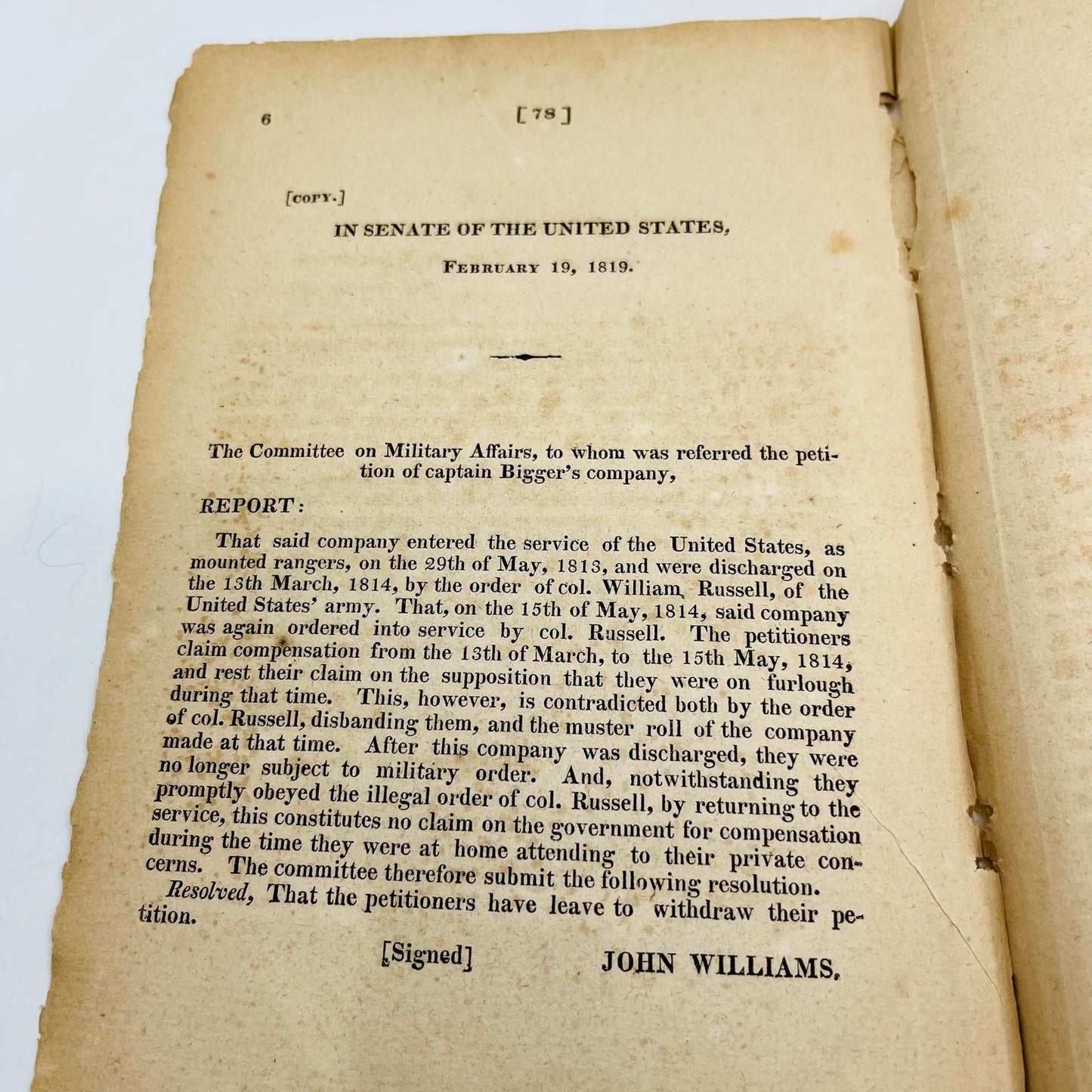 RARE 1820 Report of the Secretary of War Memo John C Calhoun to Henry Clay L2-3