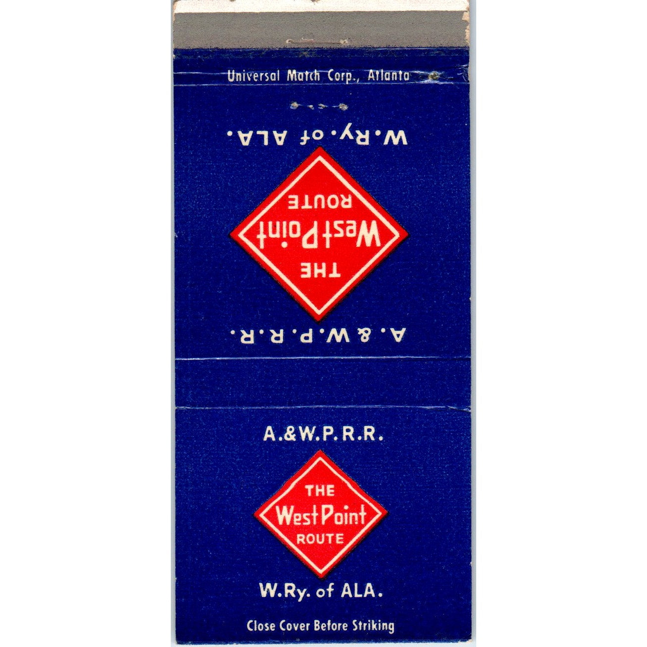 The West Point Route Crescent & Piedmont Ltd Advertising Matchbook Cover MM9-7