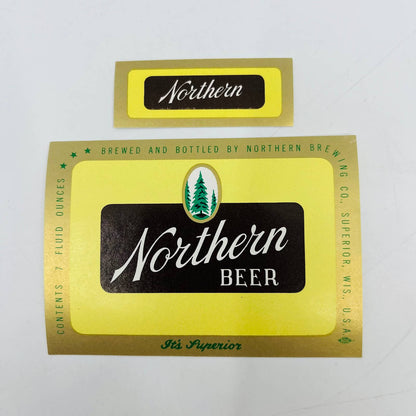 Unused Northern Brewery BEER Lot of 2x Labels + Necks Superior Wisconsin WI SB8