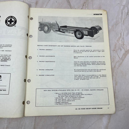 New Idea Operator's Manual S-195 No. 205 Power Take-Off Manure Spreader TJ9