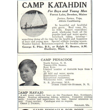 c1920 Harper's Magazine Ad - Culver Summer Schools Lake Maxinkuckee IN EA3-4