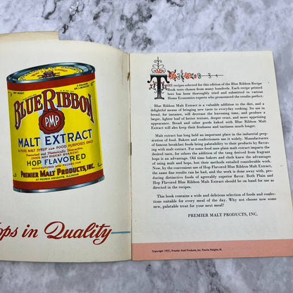 VTG 1951 Blue Ribbon Malt Extract Recipe Advertising Booklet Cookbook TJ4