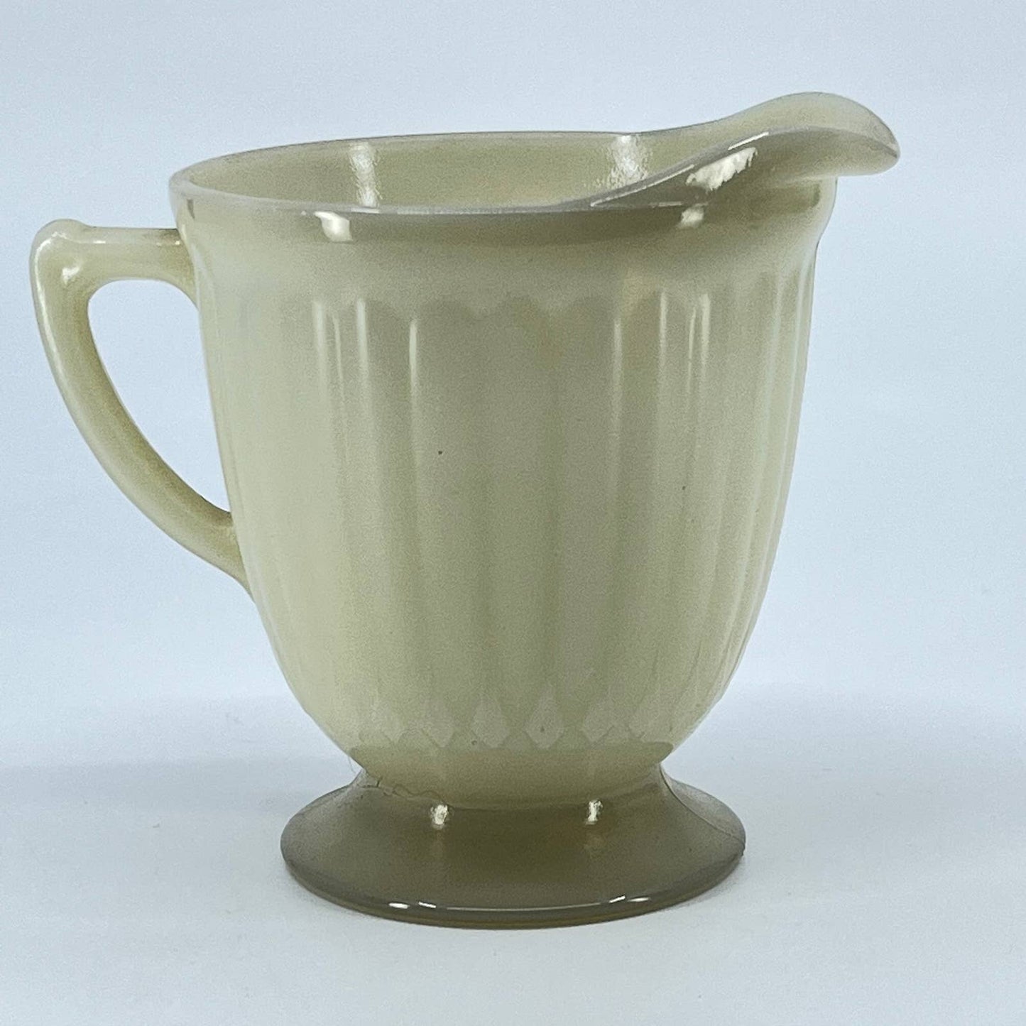 1930s McBeth Evans Petalware Monax Pattern Creamer Uranium Glass TE3