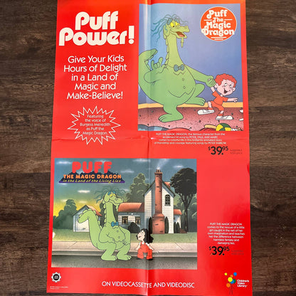 RARE 1985 Poster DANCE Puff the Magazine c Dragon on Home Video 24x36" FL3