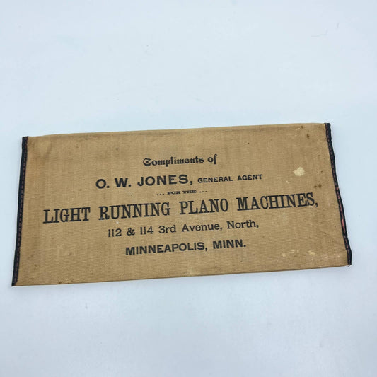 c1900 O.W. Jones Light Running Plano Machines Minneapolis MN Manual Cover TF7