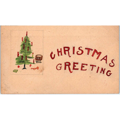 Hand Drawn Christmas Post Card c1910 Original Postcard TK1-P1