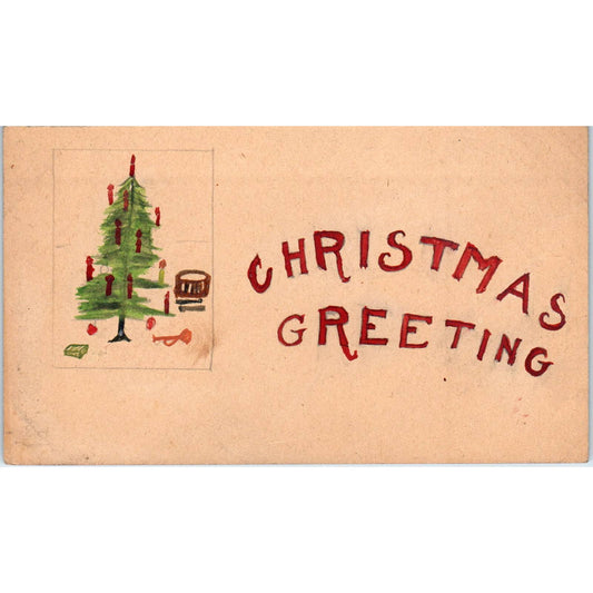 Hand Drawn Christmas Post Card c1910 Original Postcard TK1-P1