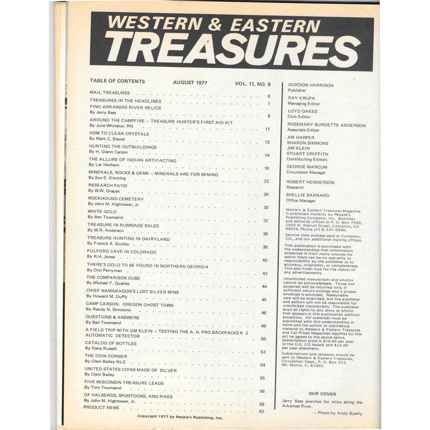 Western & Eastern Treasures Magazine - Gold Metal Detecting Aug 1977 M3