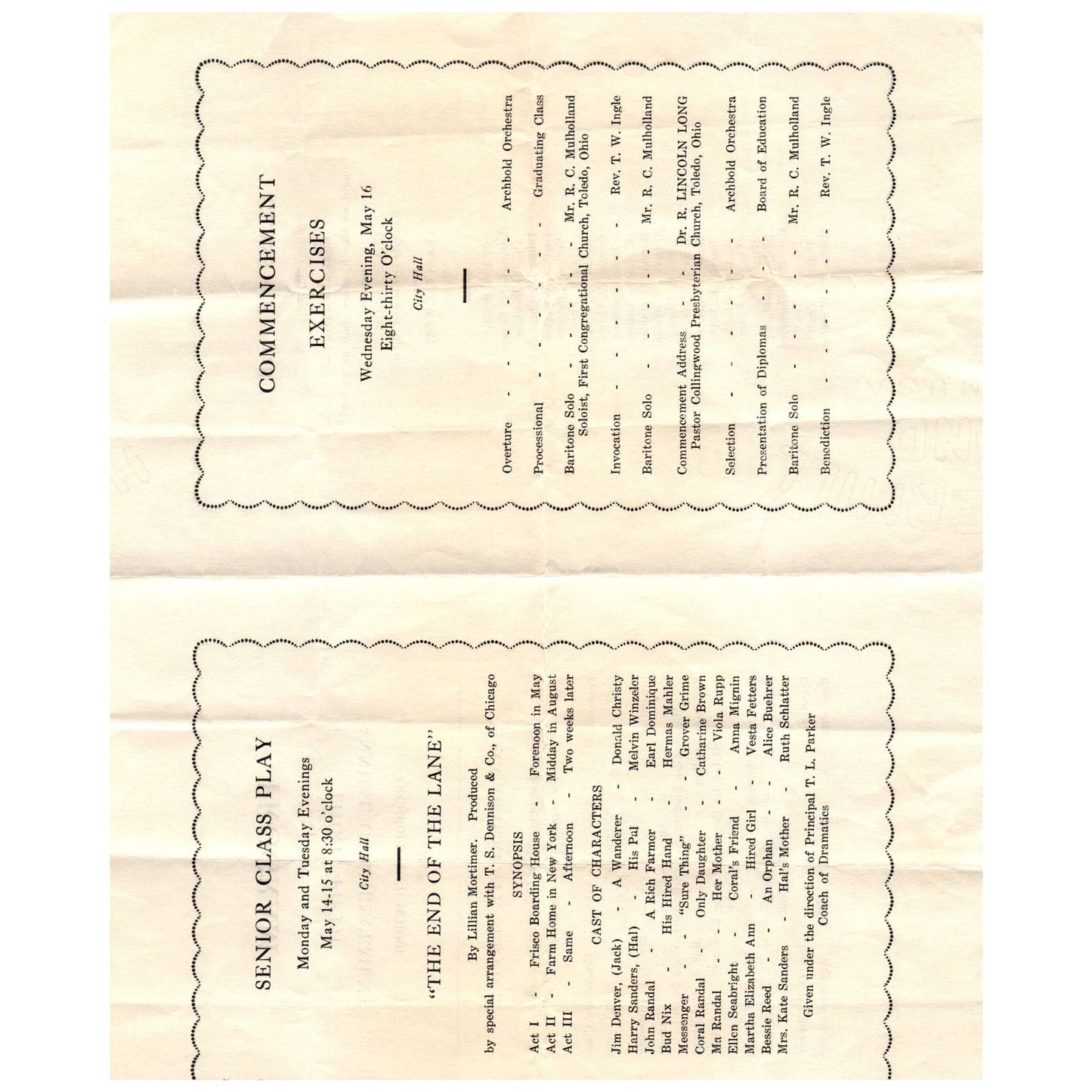 1928 Program 35th Annual Commencement Archbold High School AD8