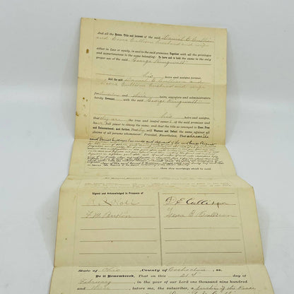 c1900 Mortgage With Dower Deed Daniel E Gullison Newcastle Ohio C12